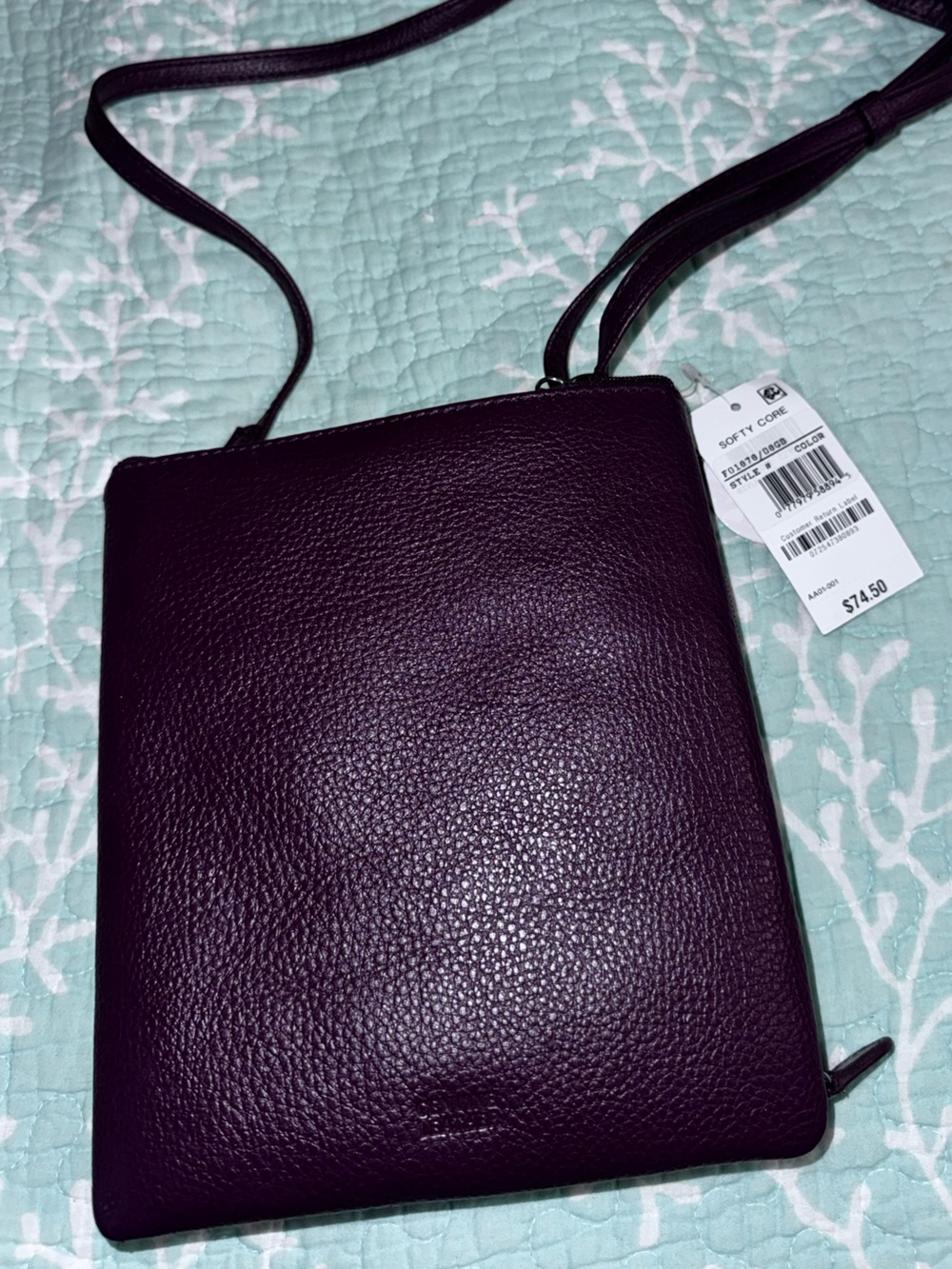 NWT Giani Bernini Softy Core Leather Crossbody Bag - Wine